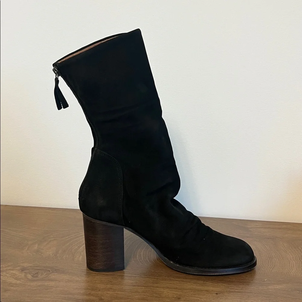 Free People Elle Block Heel Boots Black US 11